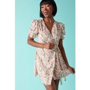 Francesca's Lana Floral Wrap Mini Dress